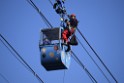 Koelner Seilbahn Gondel blieb haengen Koeln Linksrheinisch P333